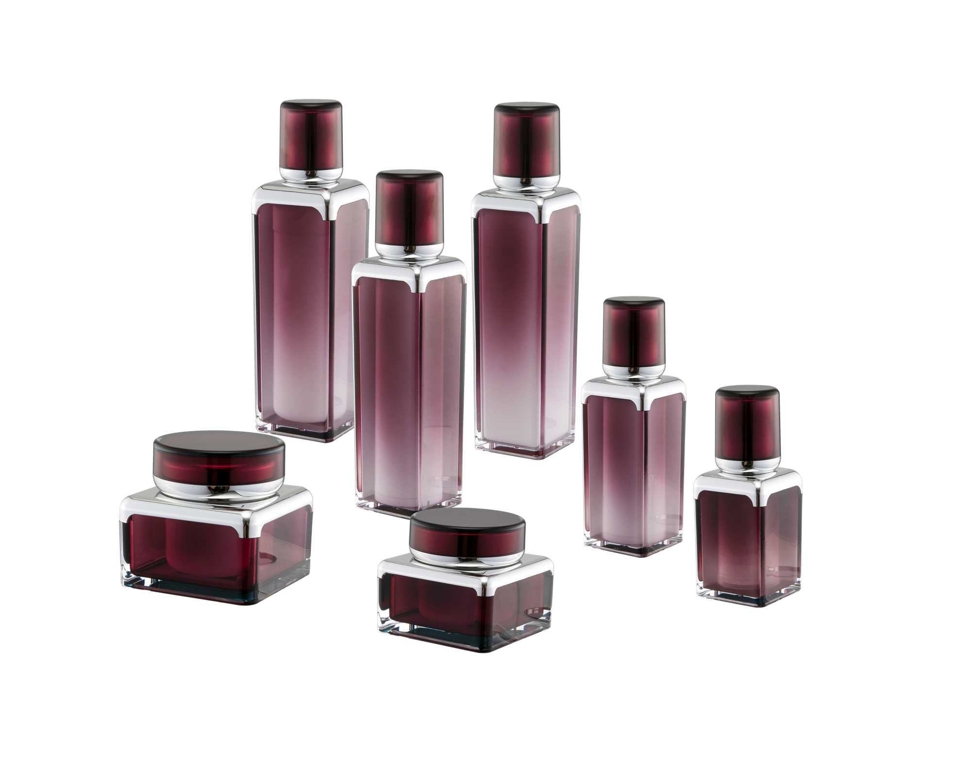 KR-4001 Packaging cosmetic jars acrylic bottle and jar new bottle set for cosmetic