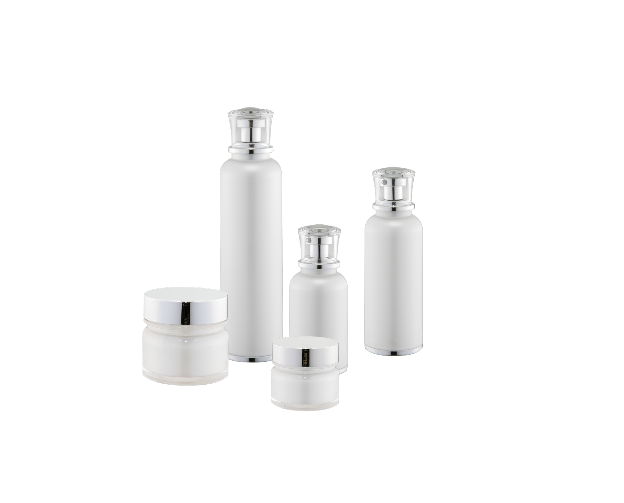 KR-4012 High class new arrival round cosmetic package acrylic lotion bottle and cream container jar 